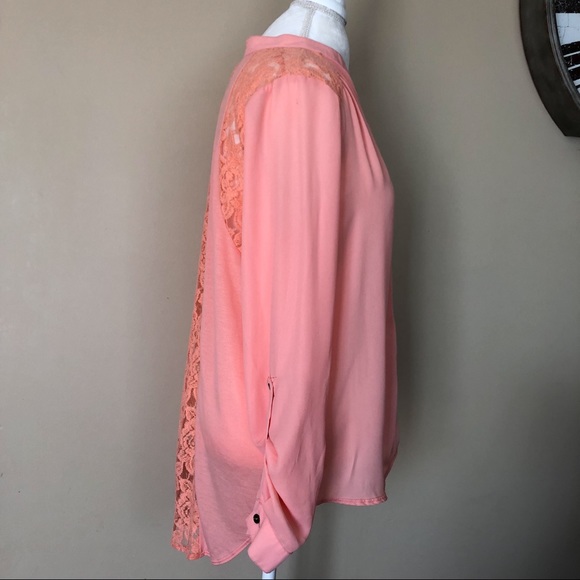Xhilaration Peach Lace Back Blouse - Picture 4 of 8